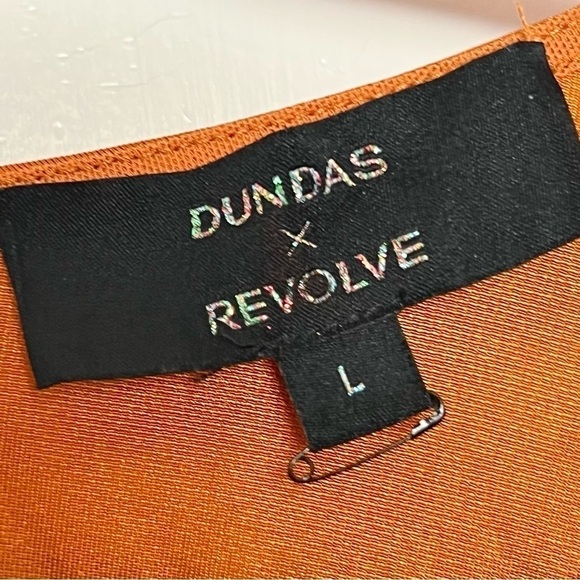 DUNDAS REVOLVE Chain Halter Sweetheart Neck Long Sleeve Cutout Bodycon Dress L - Picture 6 of 10